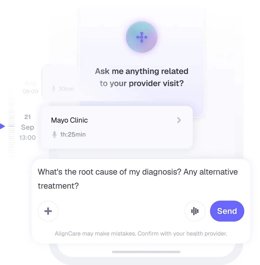 Chatting with Nora, the AlignCare AI health assistant, about lab results